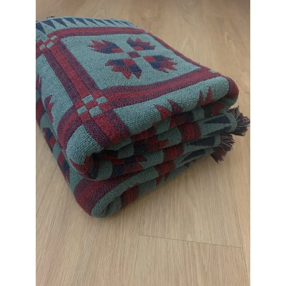 Vintage Southwestern Set Of Two Native American Style Blankets Throw